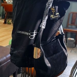 B. Makowsky leather/ suede shoulder bag